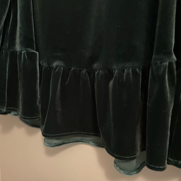 Soft Surroundings Floriana Velvet Peplum Ruffle Blouse Pine Grove Size Medium - Picture 3 of 13